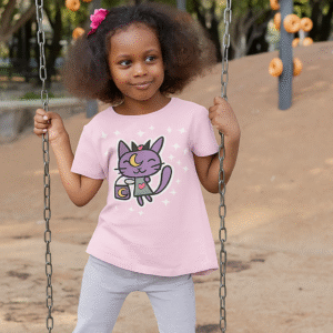 Camiseta: Gatita Lunar Rosa