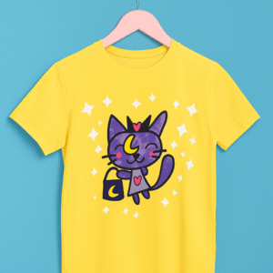 Camiseta Gato Lunar Amarilla